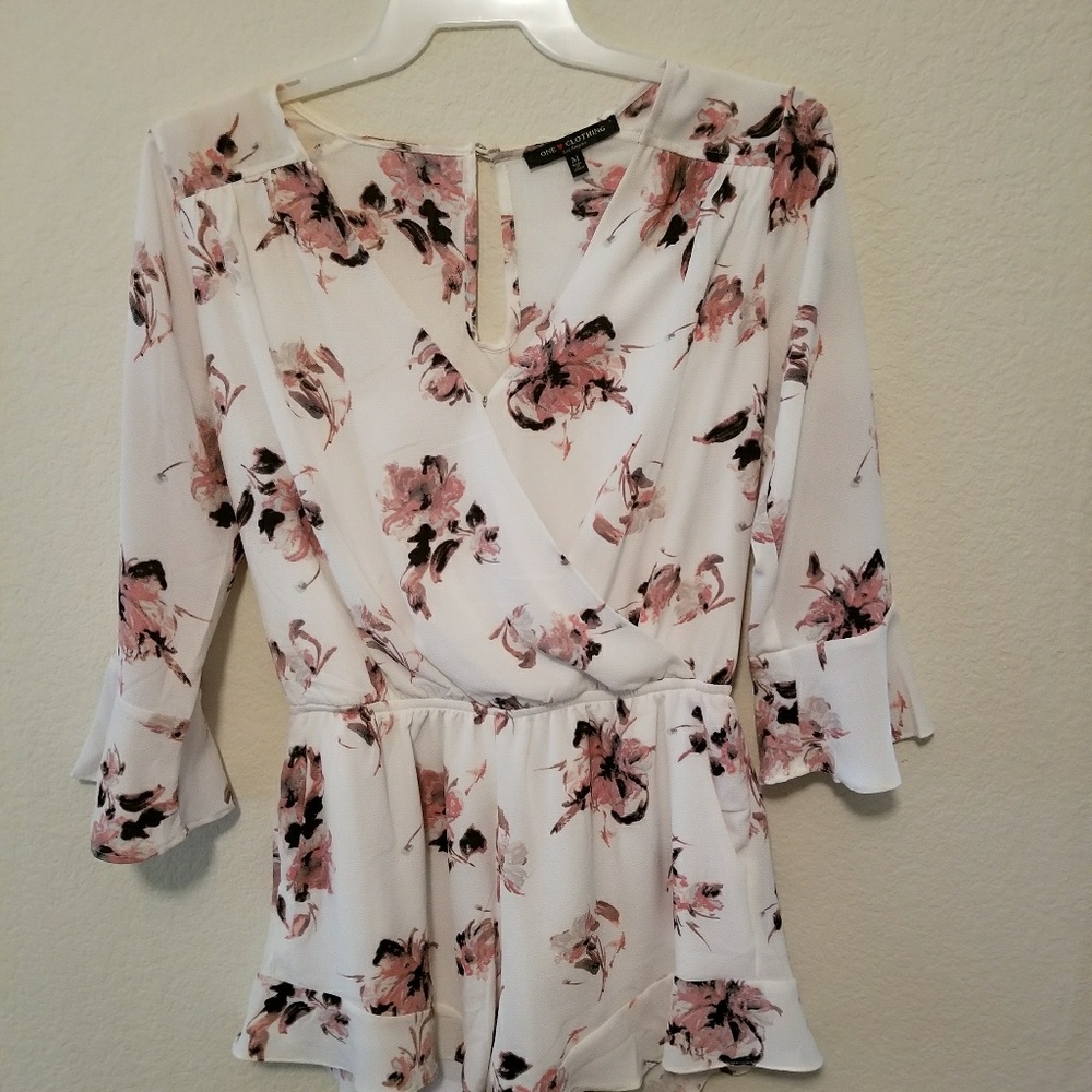 White floral romper